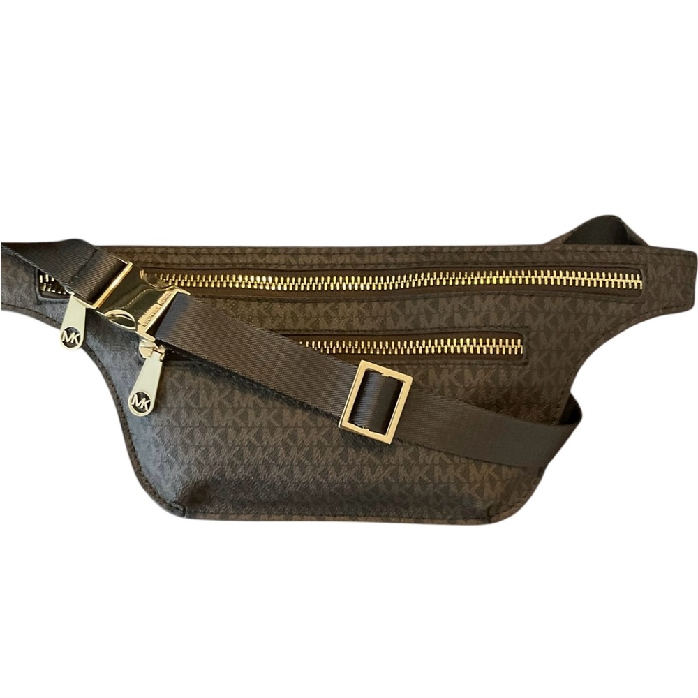 MICHAEL KORS Women’s Signature Adjustable Belt Bag Dark Brown NWOT
